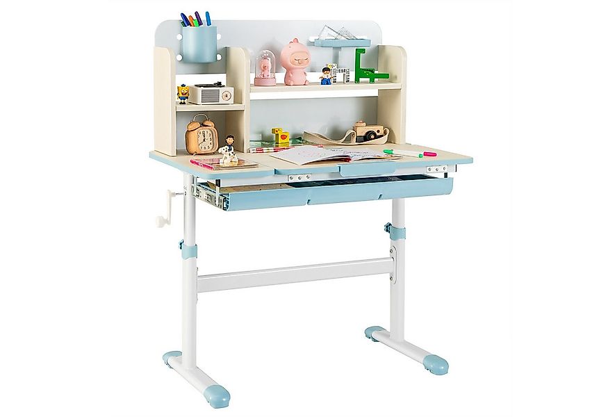 COSTWAY Kinderschreibtisch höhenverstellbar & neigbar, mit Schubladen günstig online kaufen