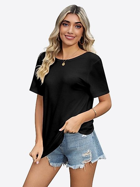 Imily Bela T-Shirt Damen rückenfreie Kurzarm-Bluse (Packung, 1-tlg., 1per-P günstig online kaufen