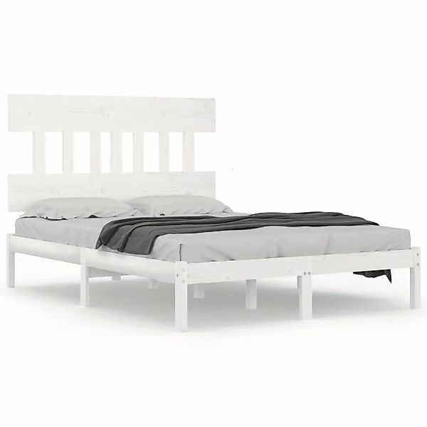 vidaXL Massivholzbett Weiß 120x190 cm 4FT Small Double1157012 günstig online kaufen