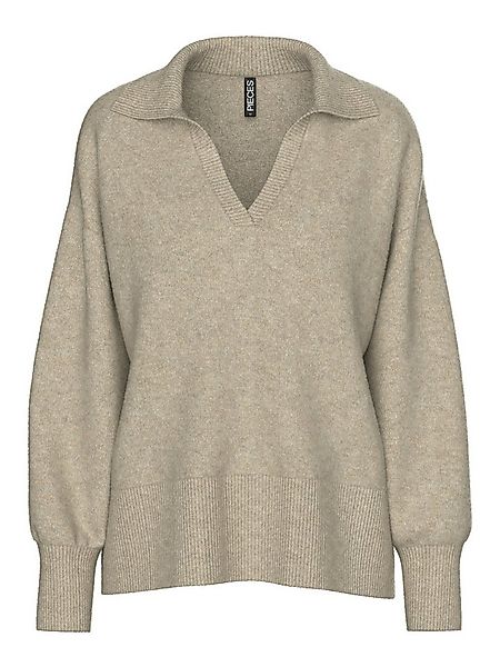 pieces Strickpullover PCMALOU LS POLO KNIT NOOS BC günstig online kaufen