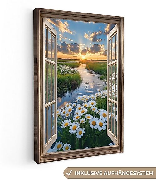 OneMillionCanvasses® Leinwandbild Aussicht - Landschaft - Fenster - Wasser günstig online kaufen