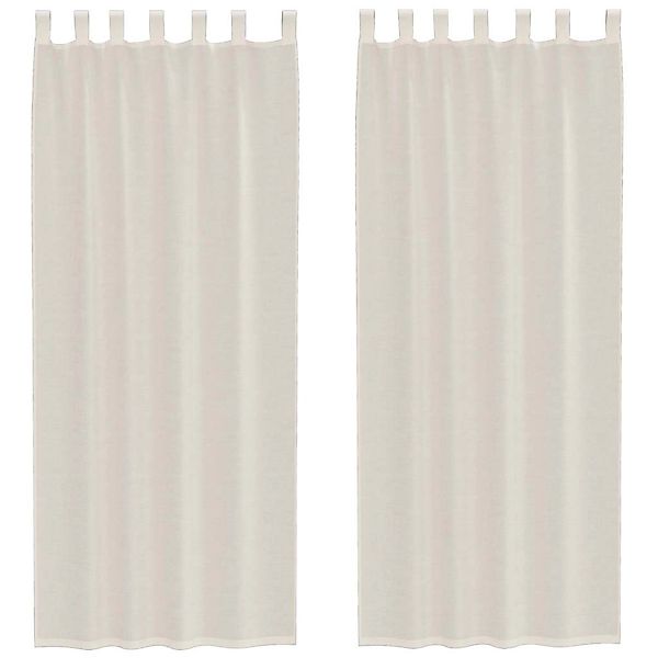 vidaXL Voile Vorhänge mit Lasche 2 Stk Creme 4102270 günstig online kaufen