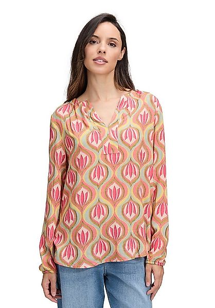 Cartoon Schlupfbluse Damen Casual-Bluse mit Muster günstig online kaufen