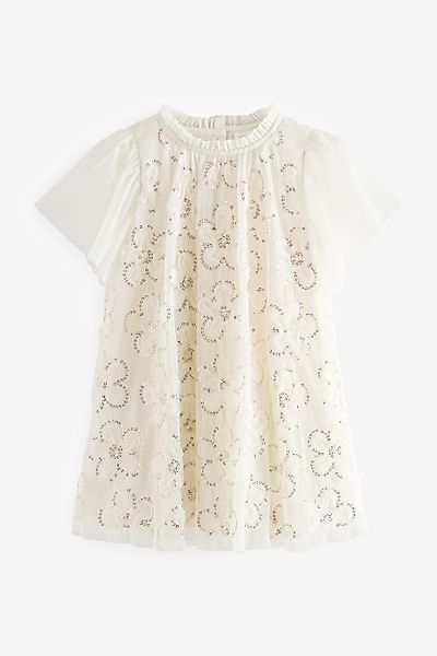 Next Druckkleid Geblümtes Mesh-Kleid (1-tlg) günstig online kaufen