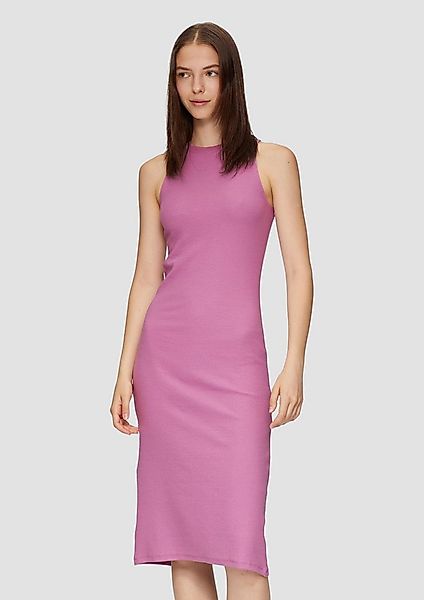 QS Midikleid Kleid Elastisches Rippkleid im Slim Fit mit Rückenausschnitt günstig online kaufen