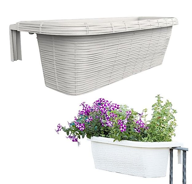 GarPet Balkonkasten Geländerkasten Rattan Geflecht Optik Balkon Geländer Bl günstig online kaufen