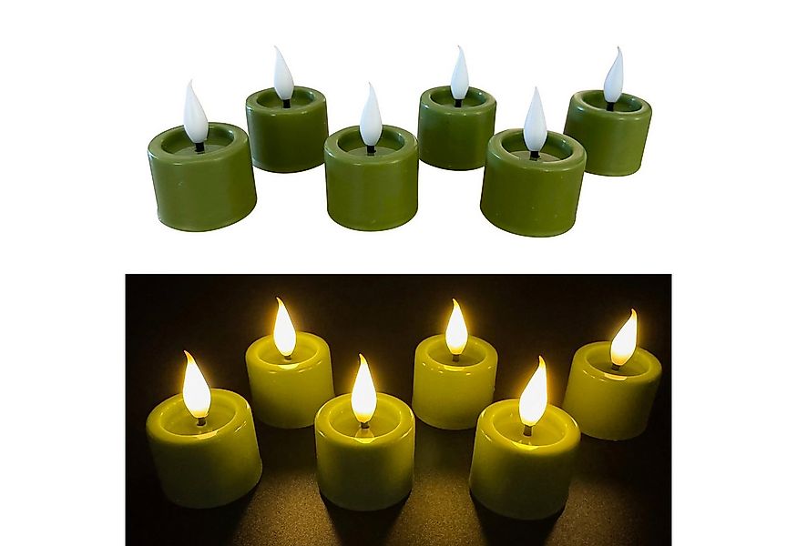 Online-Fuchs LED-Kerze 6er Set LED Teelichter mit spiegelnder Flamme, Fernb günstig online kaufen