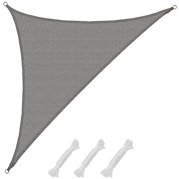 AMANKA HDPE Sonnensegel - 4,2 x 4,2 x 6 m Dreieck Grau günstig online kaufen
