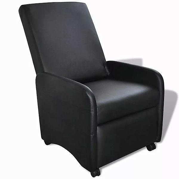 vidaXL Sessel Sessel Klappbar Schwarz Kunstleder günstig online kaufen