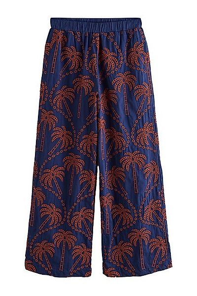 Next Palazzohose Hose mit Stickerei, Palme-Print und weitem Bein (1-tlg) günstig online kaufen