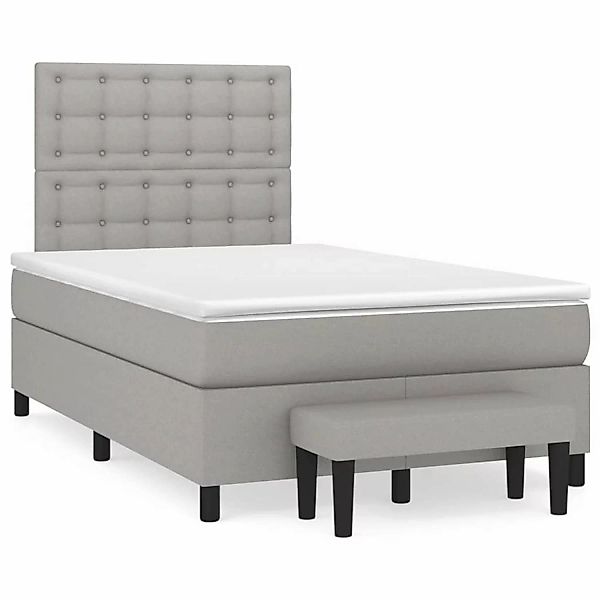 vidaXL Boxspringbett mit Matratze Hellgrau 120x200 cm Stoff1394665 günstig online kaufen