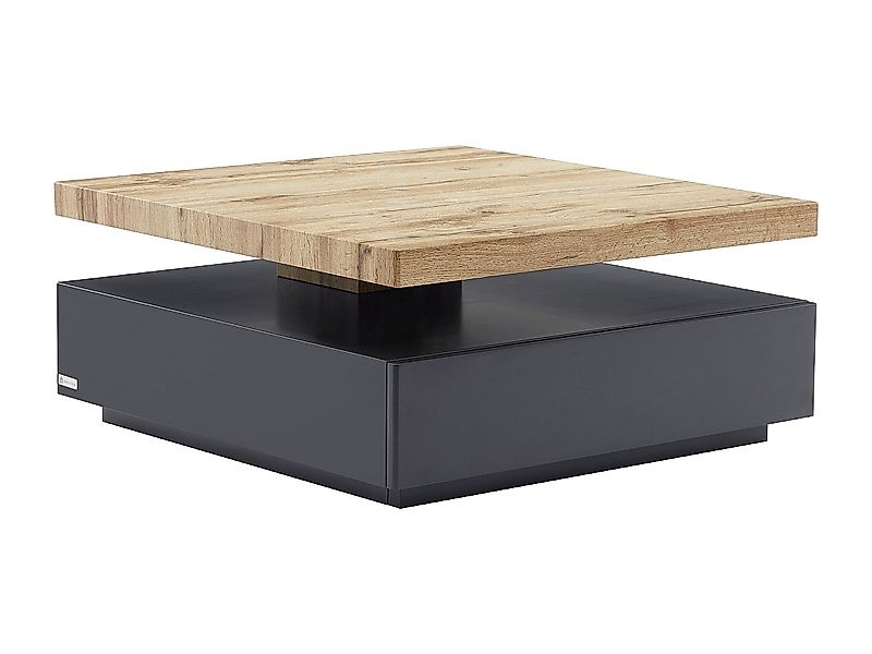 Couchtisch drehbar - 1 Schublade - MDF - Anthrazit & Holzfarben - KYRIA günstig online kaufen