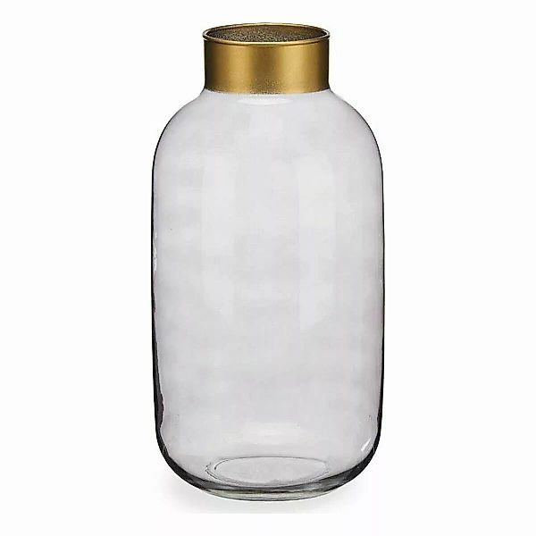 Vase Weich Grau Golden Glas (14,5 X 29,5 X 14,5 Cm) günstig online kaufen