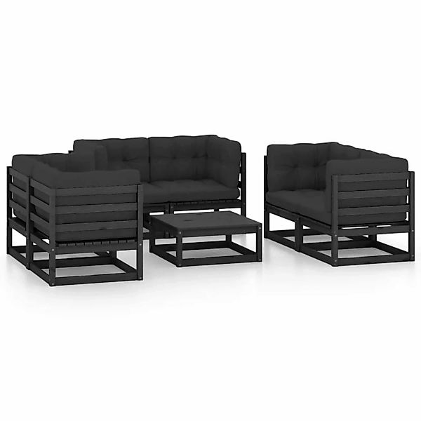 7-tlg. Garten-lounge-set Mit Kissen Massivholz Kiefer günstig online kaufen