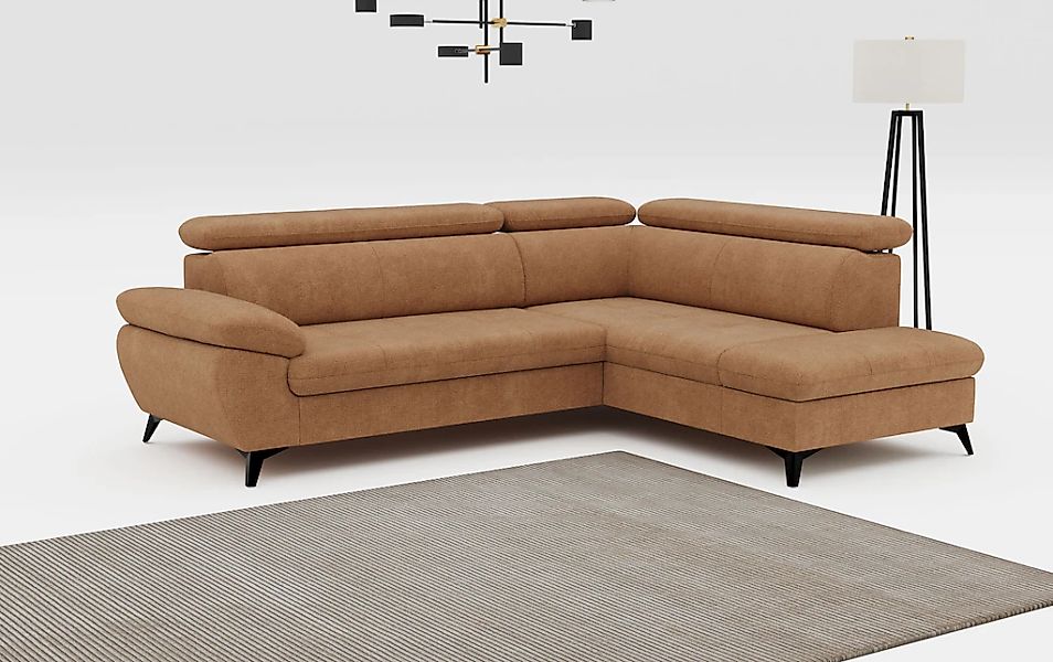 COTTA Ecksofa "Hudson L-Form, B: 256 cm" mit Kopfteilverstellung, optional günstig online kaufen