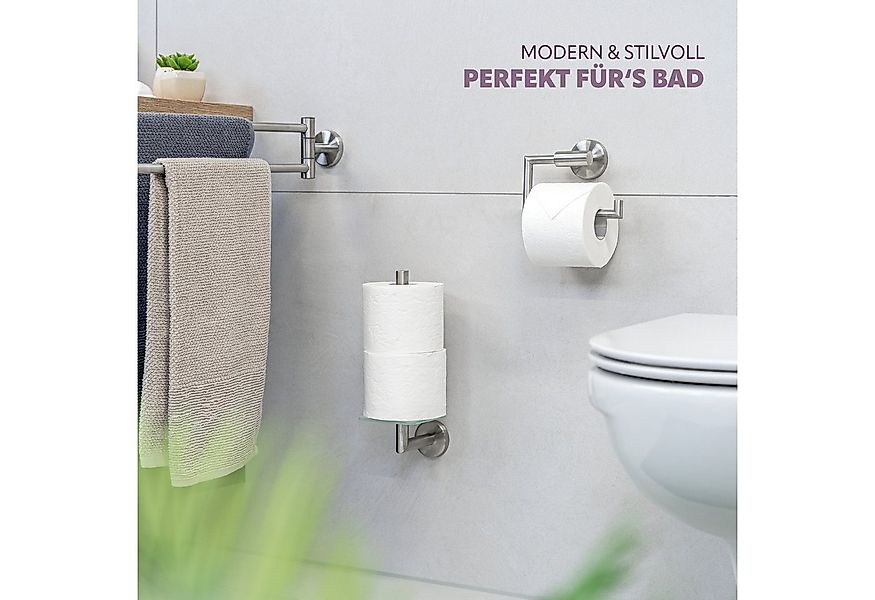 bremermann Toilettenpapierhalter Bad-Serie PIAZZA - inkl. Klebeset aus Edel günstig online kaufen