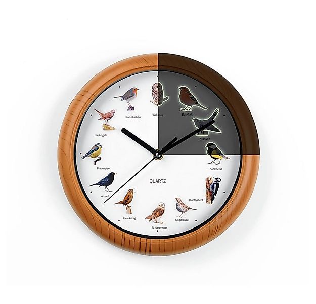 MAXXMEE Wanduhr unterschiedliche Vogelstimmen 25cm (leuchtet im Dunkeln & A günstig online kaufen