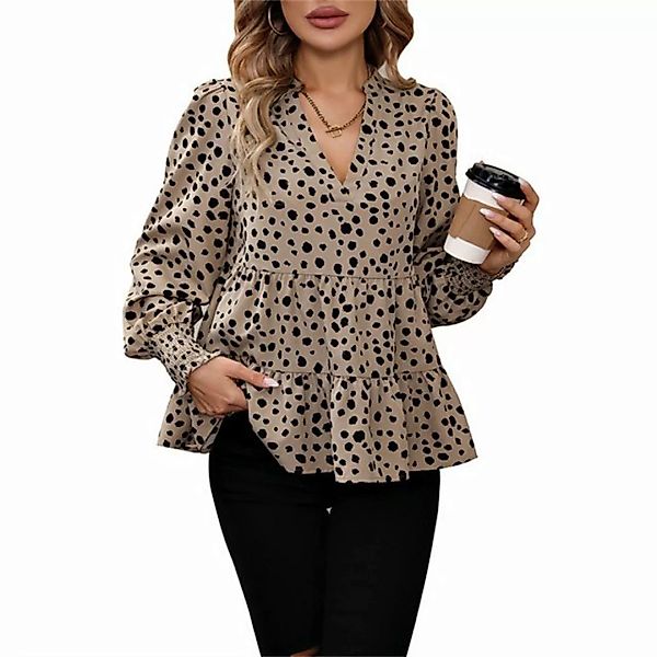 AFAZ New Trading UG Trachtenbluse Langarmhemd Damen Elegante Leopardenmuste günstig online kaufen