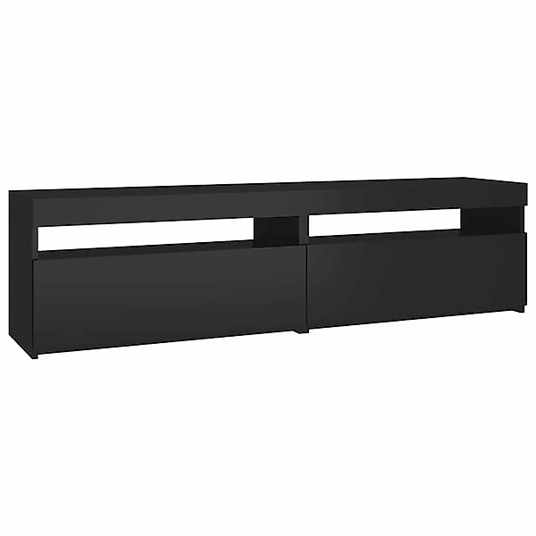 vidaXL TV-Schränke 2 Stk mit LED-Leuchten Schwarz 75x35x40 cm 804394 günstig online kaufen