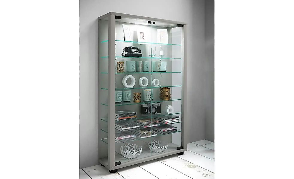 Vitrine  Lumo ¦ silber ¦ Maße (cm): B: 59 H: 90 Schränke > Vitrinen - Höffn günstig online kaufen