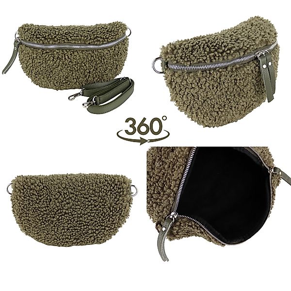 MIRROSI Bauchtasche Damen Brusttasche Plüsch, Teddyfell, günstig online kaufen