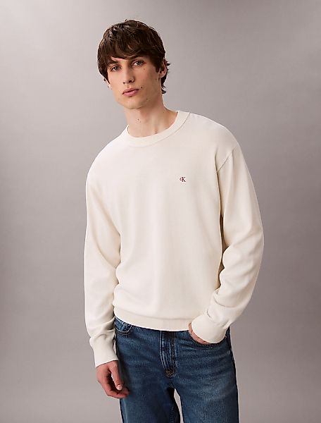 Calvin Klein Jeans Strickpullover "LS EZ COTTON CREWNK SWEATER 12GG" Mit Ru günstig online kaufen