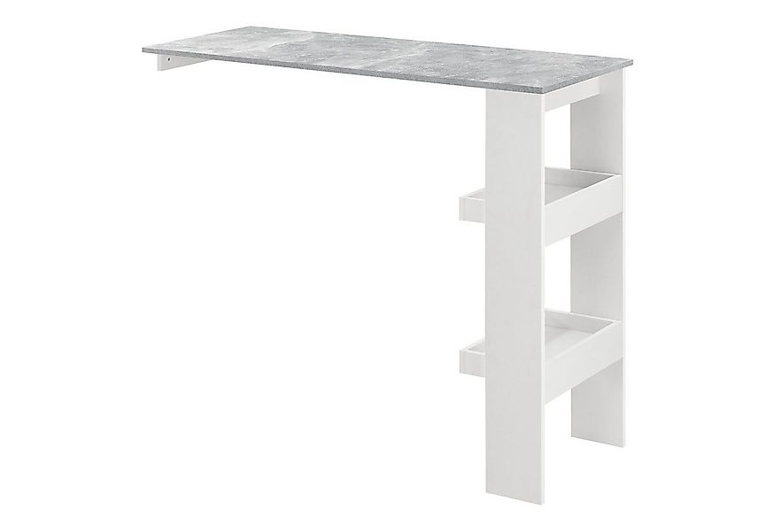 en.casa Bartisch, Bromölla Stehtisch 120x45x106cm Weiß/Betonoptik günstig online kaufen