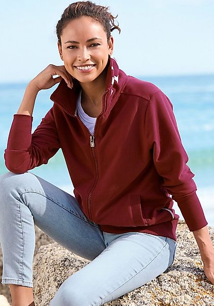 Elbsand Sweatjacke Alvis mit Logodruck am Kragen, bequeme Freizeitjacke günstig online kaufen