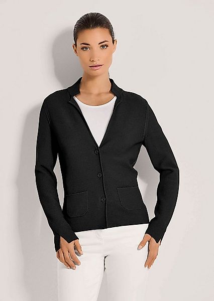 MADELEINE Strickjacke Sportiver Blazer mit Stehkragen Viskoseblazer mit auf günstig online kaufen