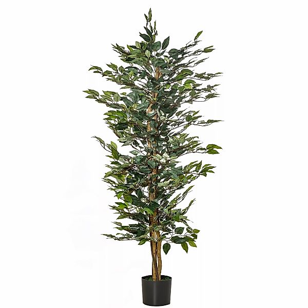 HOMCOM künstlicher Ficus-Baum Dekorative Kunstpflanze 150 cm für Innen und günstig online kaufen