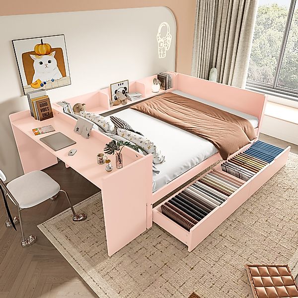 STILVORA Kinderbett 140×200 mit schreibtisch und günstig online kaufen