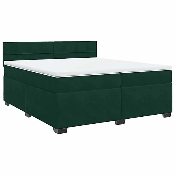 vidaXL Boxspringbett mit Matratze Dunkelgrün 200x200 cm Samt 3288705 günstig online kaufen