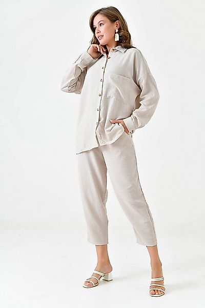 WOMAN VISION Blusentop Zweiteiliges Oversize-Set aus Hemd und Hose mit eine günstig online kaufen