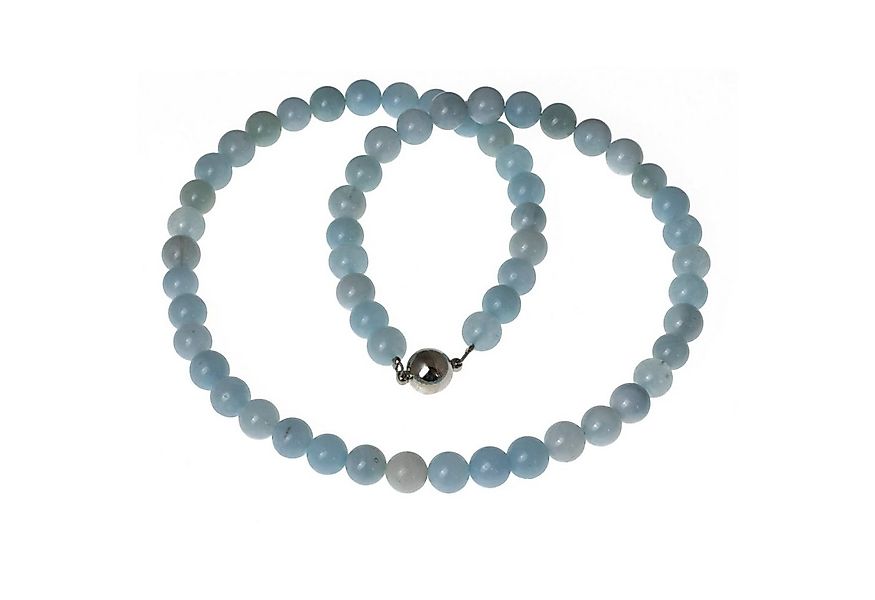 Bella Carina Perlenkette Edelstein Kette mit Aquamarin Perlen 8 mm Durchmes günstig online kaufen