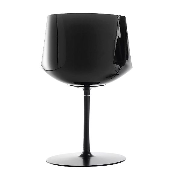 MDF Italia - Flow Stuhl Tellerfuß - graphit/Sitzschale schwarz pigmentiert/ günstig online kaufen
