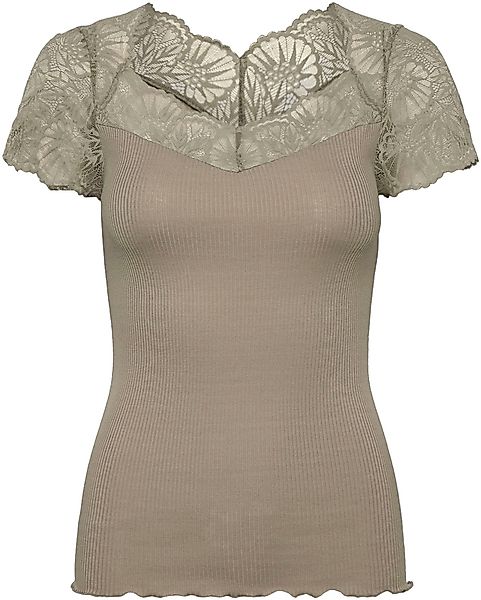 rosemunde T-Shirt elastischer Vintage-Spitzenbesatz, Kurzarm, gewellter günstig online kaufen