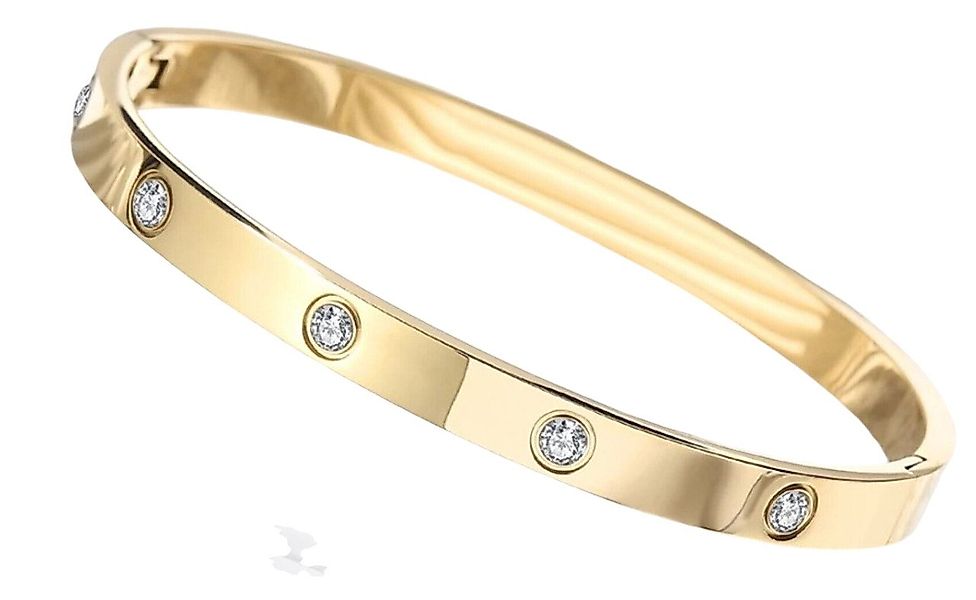 Lale Collection® Armreif Edelstahl-Armreif Strass Accessoire Gold Silber Sc günstig online kaufen