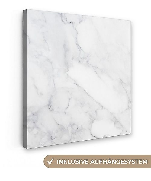 OneMillionCanvasses® Leinwandbild Marmor - Weiß - Grau - Luxus - Marmoropti günstig online kaufen