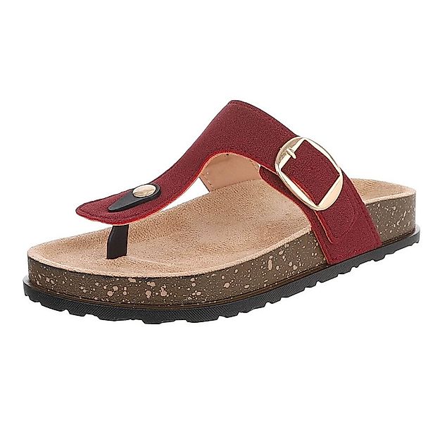 Ital-Design Modische Flip-Flops mit Schnalle für Damen Zehentrenner (915122 günstig online kaufen