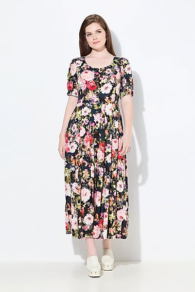 Ulla Popken Dirndl Maxikleid Leinenmix Blüten günstig online kaufen