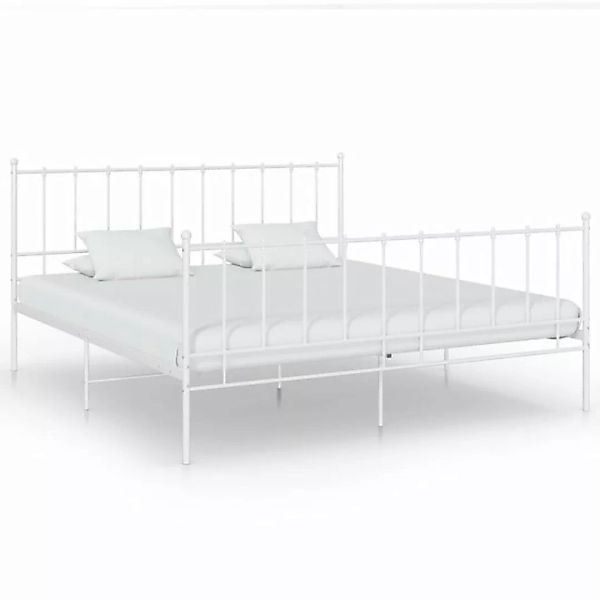 furnicato Bett Weiß Metall 200x200 cm günstig online kaufen