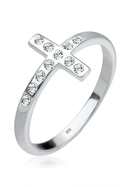 Elli Fingerring Blogger Kreuz Kristalle 925 günstig online kaufen