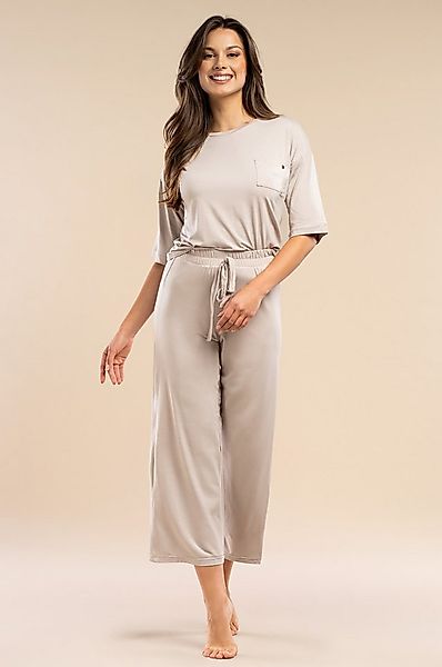 Mademoiselle Sommeil Pyjama Schlafanzug in Beige aus EcoVero™ Viskose – Hal günstig online kaufen