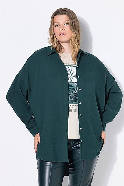 Studio Untold Hemdbluse Musselin Bluse oversized Hemdkragen Langarm günstig online kaufen