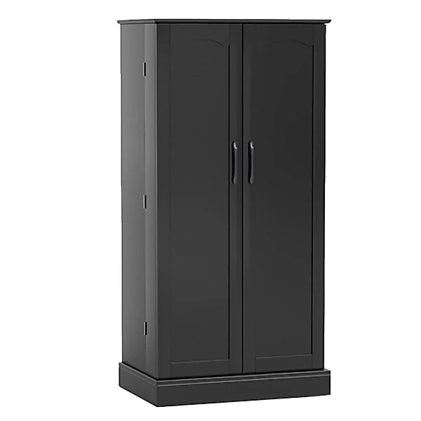 Costway Küchenschrank mit 2 Türen 6 Böden 60 x 40 x 120 cm Schwarz günstig online kaufen