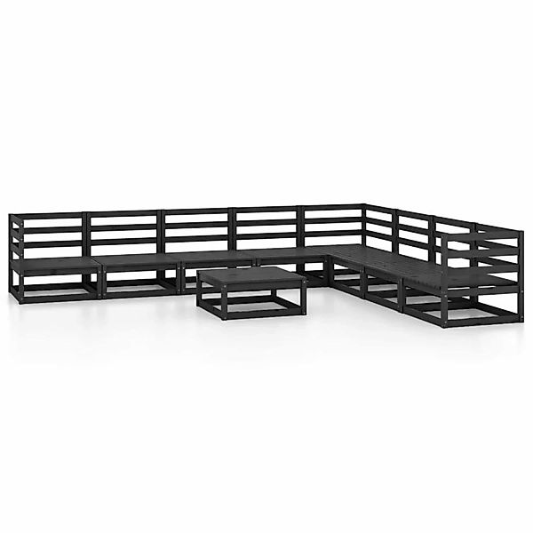 vidaXL 9-tlg Garten-Lounge-Set Schwarz Massivholz Kiefer Modell 14 günstig online kaufen