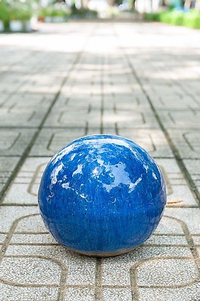 Teramico Dekokugel Gartenkugel Keramik 16cm Blau, günstig online kaufen