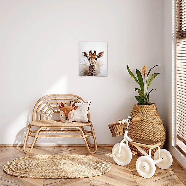 A.S. Création Leinwandbild "Baby Giraffe - Wandbild Weiß Braun Beige Keilra günstig online kaufen