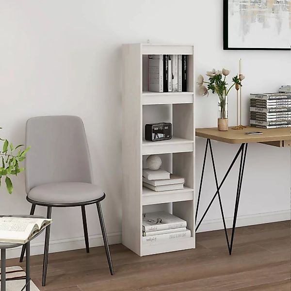 Bücherregal Raumteiler Weiß 40x30x135,5 Cm Massivholz Kiefer günstig online kaufen