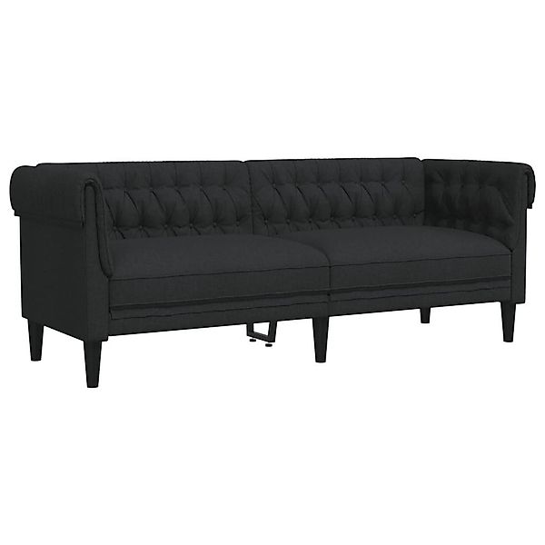vidaXL Sofa Chesterfield-Sofa 3-Sitzer Schwarz Stoff günstig online kaufen